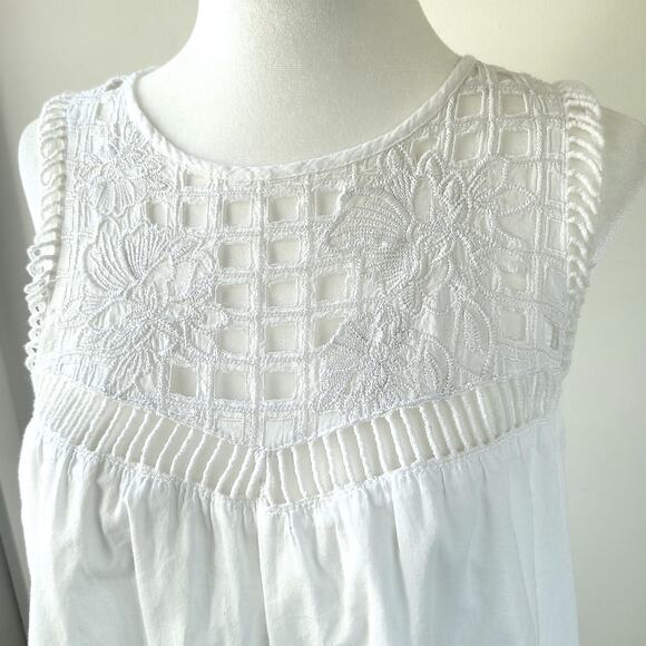 Tularosa White Cotton Eyelet Lace Mini Tent Dress Size Women's Small - Picture 5 of 11